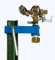 T Post Sprinkler, Orbit Half Inch Adjustable Pattern, Brass Impact Sprinkler